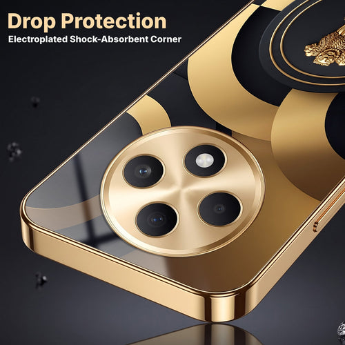Oppo F27 Pro+ 5G Royal Emblem Gold Electroplated Glass Phone Back Case
