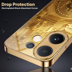 Vivo V60e 5G Bitcoin Gold Electroplated Glass Phone Back Case