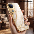 Vivo T4R 5G Marvel Texture Gold Electroplated Glass Phone Back Case