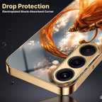 Samsung Galaxy A36 5G Divine Hanuman Gold Electroplated Glass Phone Back Case