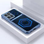 Motorola Edge 60 Pro 5G Cyber Hexagon Dual-Tone Transparent Blue Airbags Case