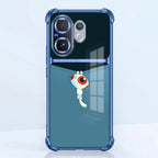 Vivo V60 5G Cute Cyclops Monster Dual-Tone Transparent Blue Airbags Case