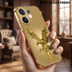 Vivo V60 5G Golden Eagle Gold Electroplated Glass Phone Back Case