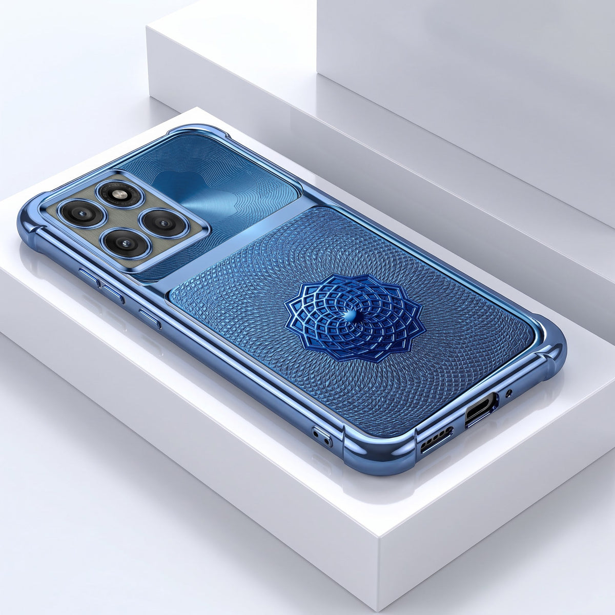 Motorola Edge 60 Pro 5G Blue Rose Luxe Dual-Tone Transparent Blue Airbags Case