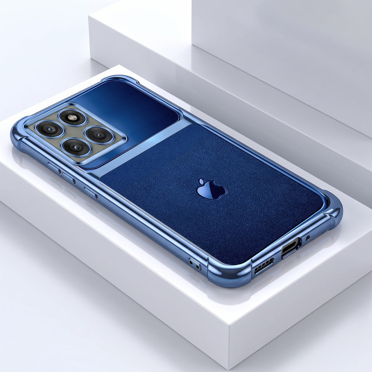 Motorola Edge 60 Pro 5G Apple Blue Glitter Dual-Tone Transparent Blue Airbags Case