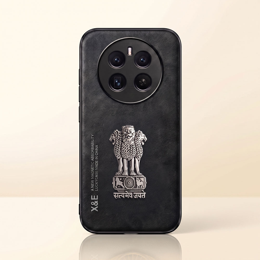 Realme 12 Pro+ 5G Metal Emblem Satyamev Jayate Comfortable Sheepskin Phone Case