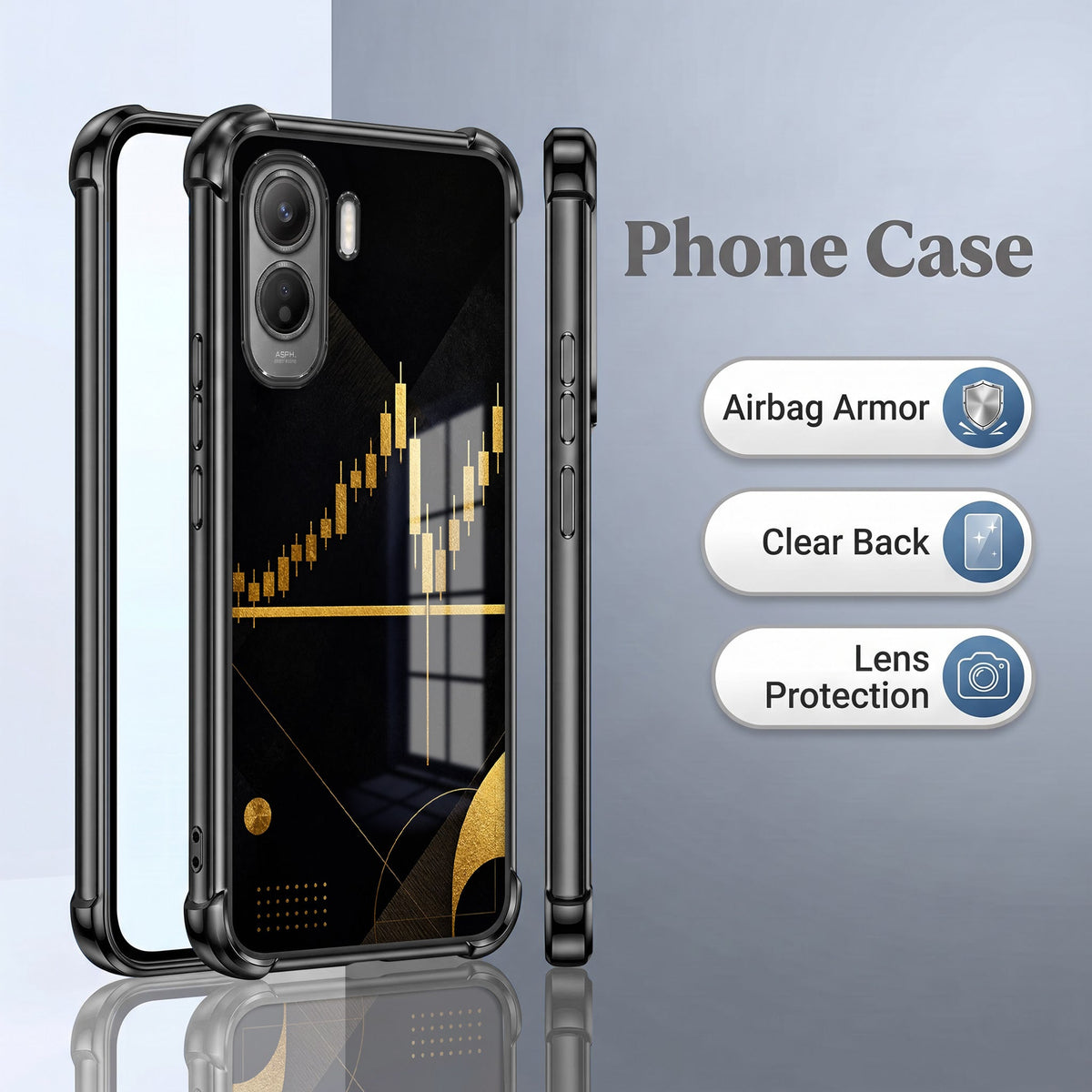 Vivo T5 Pro 5G Trading Candles Black Airbags Printed Back Case