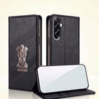 Samsung Galaxy A36 5G Satyamev Jayate 3D Emblem Magnetic Flip Wallet Case