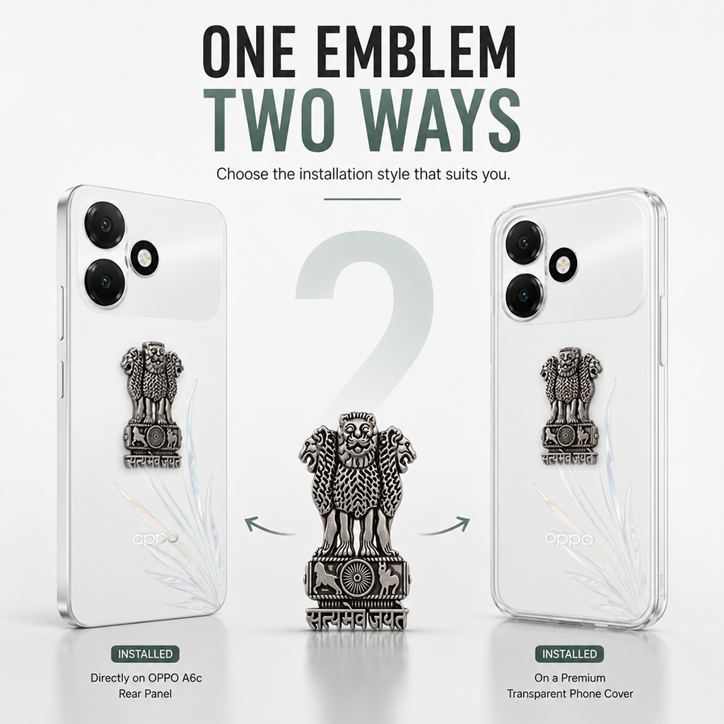 OPPO A6s 5G Compatible Satyamev Jayate 3D Metal Emblem Sticker