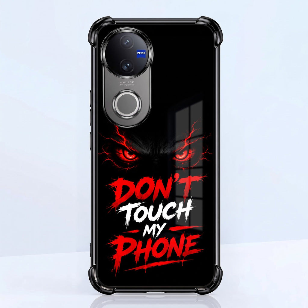 Vivo V50 5G Don't Touch My Phone Black Airbags Printed Back Case