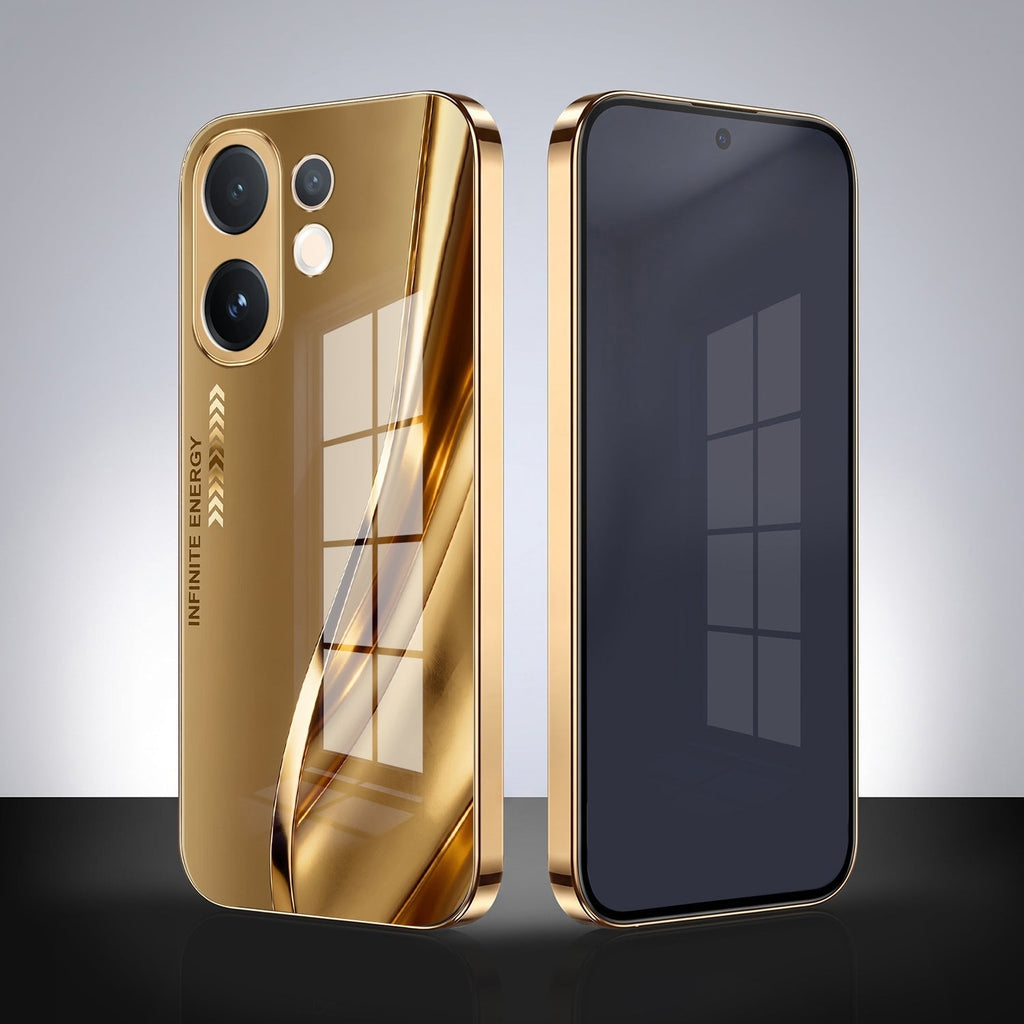 Vivo T4 Pro 5G Luxury Infinity Energy Gold Electroplated Glass Phone Case