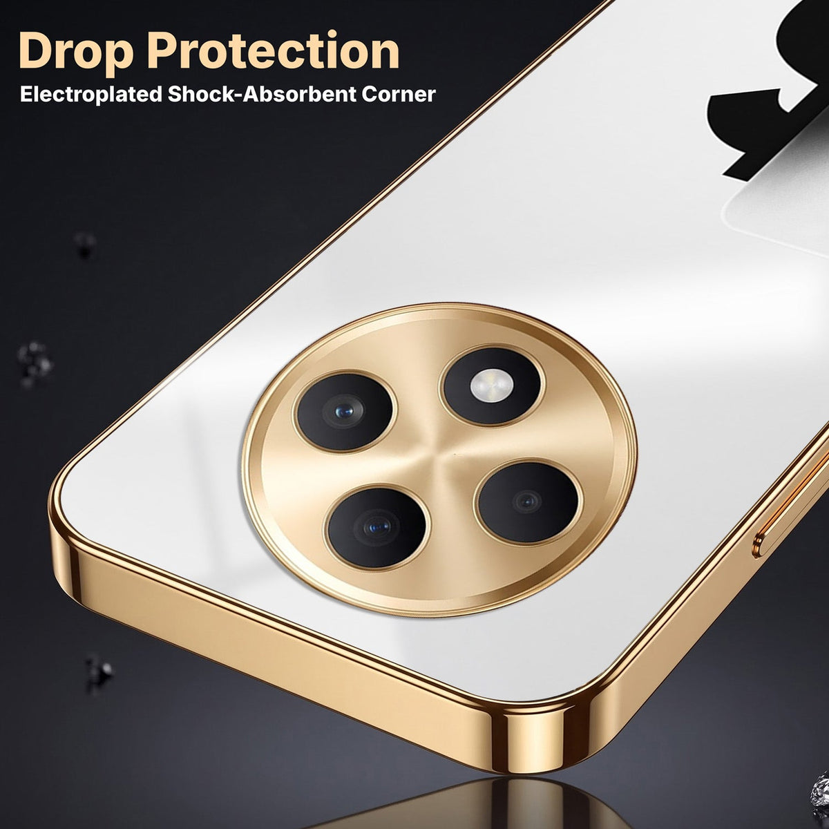 OppoF27 Pro+ 5G Luxury XAU/USD Gold Electroplated Glass Phone Back Case
