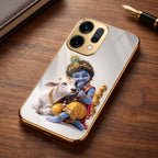 Oppo Reno 14 5G Bal Krishna Blessings Gold Electroplated Glass Phone Back Case