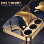 Samsung Galaxy A36 5G Luxury Wave Gold Electroplated Glass Phone Back Case