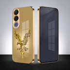 Vivo V70 FE 5G Golden Eagle Gold Electroplated Glass Phone Back Case