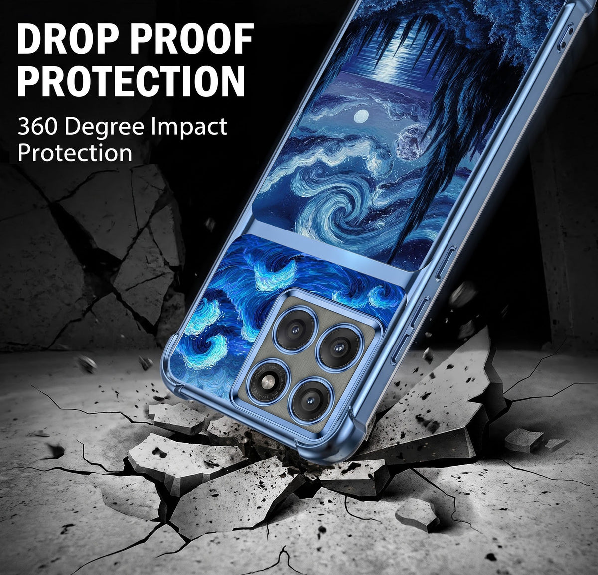 Motorola Edge 60 Pro 5G Midnight Ocean Dual-Tone Transparent Blue Airbags Case