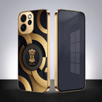 Oppo Reno 15 Pro Mini 5G Royal Emblem Gold Electroplated Glass Phone Back Case