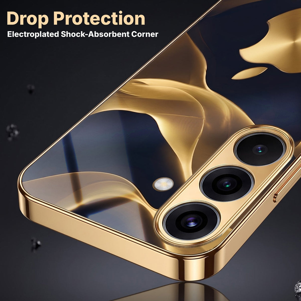 Samsung Galaxy A36 5G Luxury Wave Gold Electroplated Glass Phone Back Case