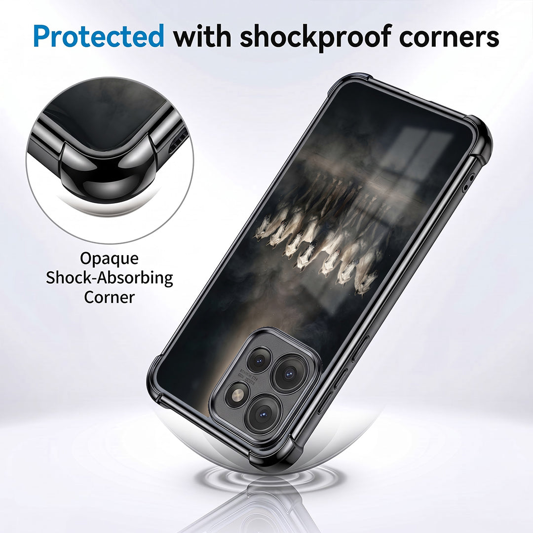 Motorola Edge 50 5G Running Horses Black Airbags Printed Back Case