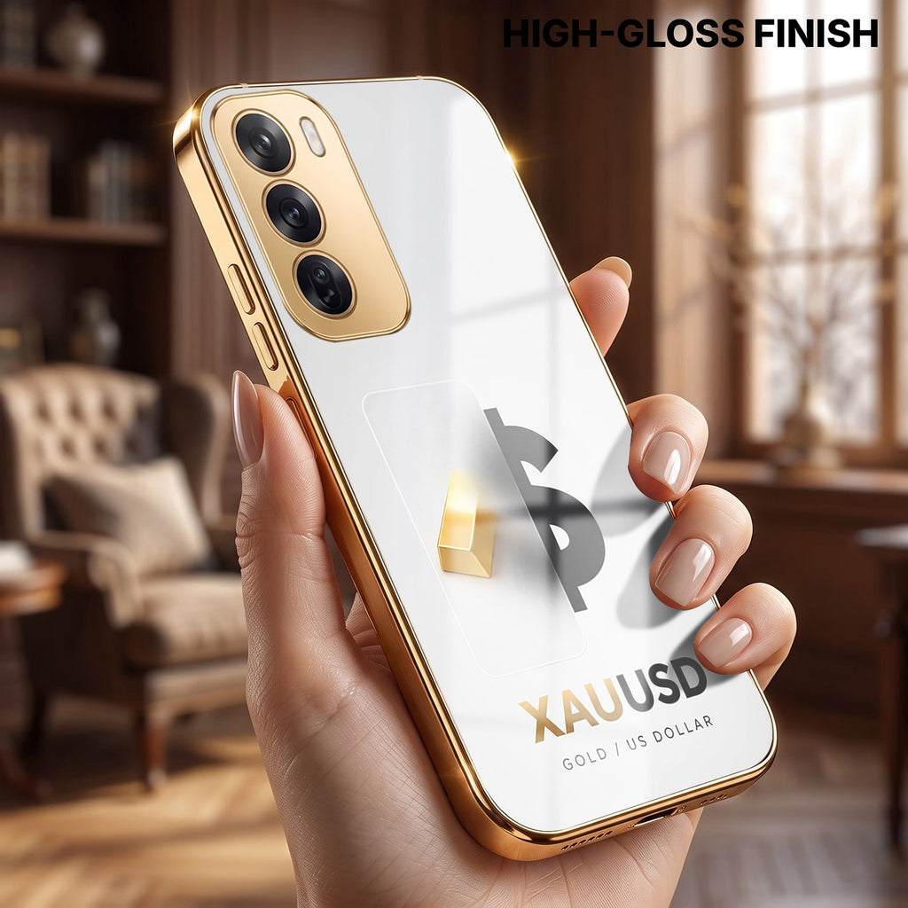 Oppo Reno 12 Pro 5G Luxury XAU/USD Gold Electroplated Glass Phone Back Case