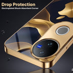 Vivo T4R 5G Luxury Wave Gold Electroplated Glass Phone Back Case
