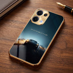 Oppo Reno 13 5G Porsche Luxury Gold Electroplated Glass Phone Back Case