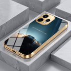 Oppo Reno 15 5G Porsche Luxury Gold Electroplated Glass Phone Back Case