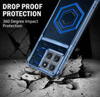 Motorola Edge 60 Pro 5G Cyber Hexagon Dual-Tone Transparent Blue Airbags Case