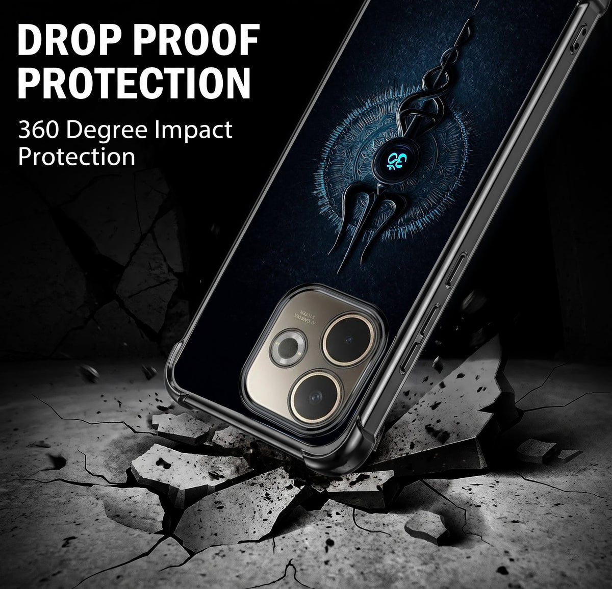 Oppo A5 Pro 5G Shiva Aura Black Airbags Printed Back Case