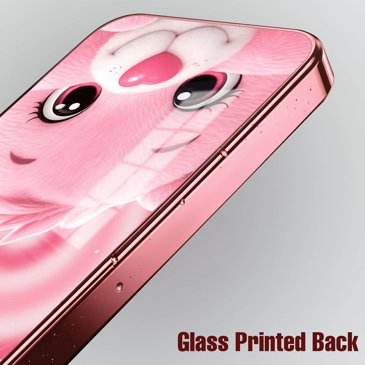 Vivo V70 FE 5G Luxury Cute Teddy Pink Electroplated Glass Phone Back Case