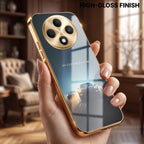 Oppo F27 Pro+ 5G Porsche Luxury Gold Electroplated Glass Phone Back Case