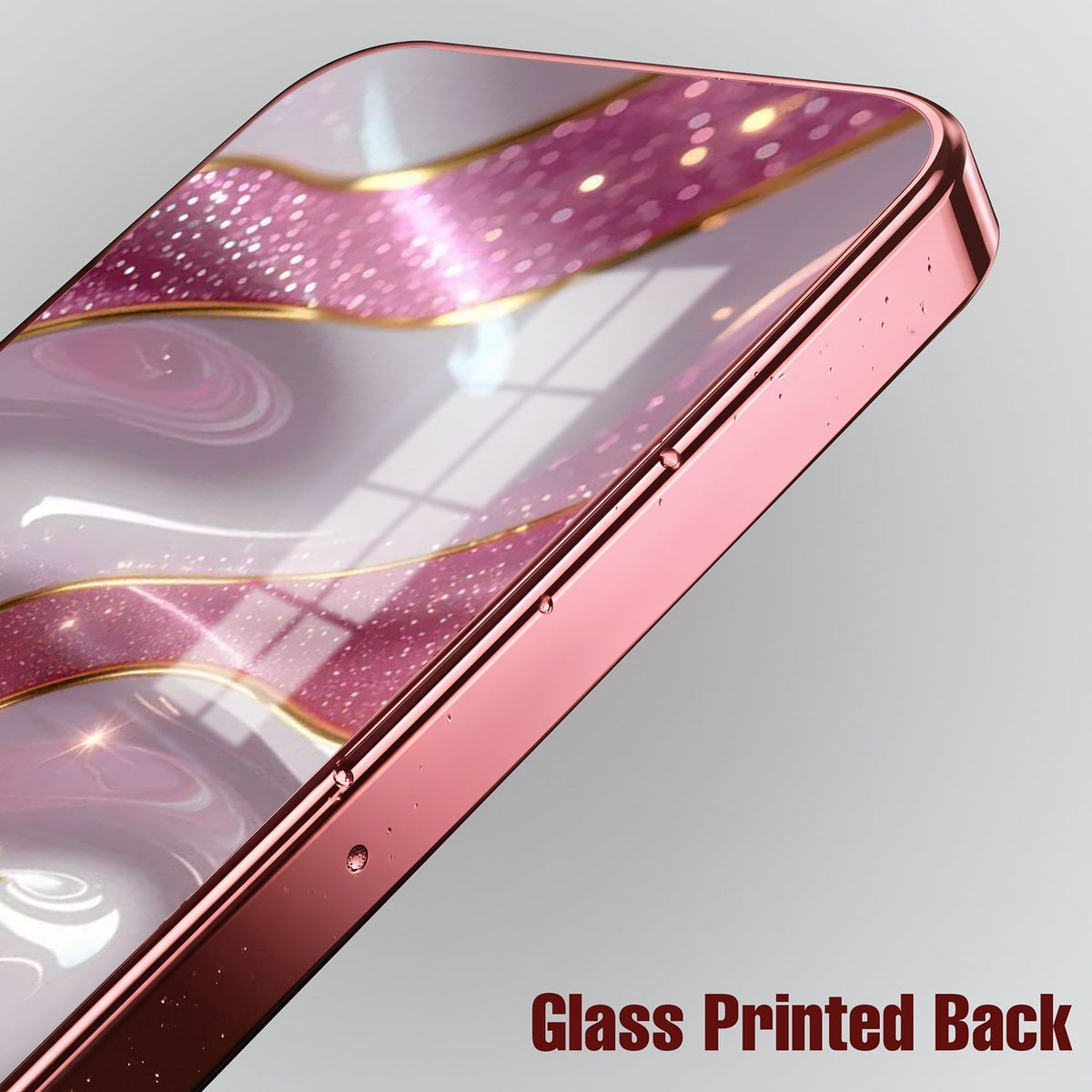 Samsung Galaxy A36 5G Pearl Marble Pink Electroplated Glass Phone Back Case
