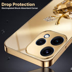 Oppo Reno 15 5G Golden Apple Gold Electroplated Glass Phone Back Case
