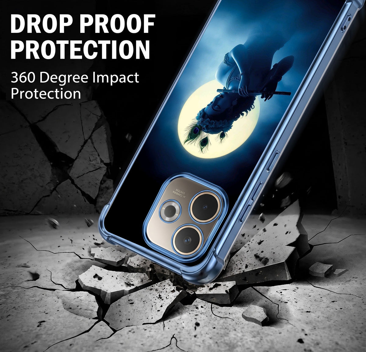 Oppo A5 Pro 5G Midnight Krishna Blue Airbags Printed Back Case