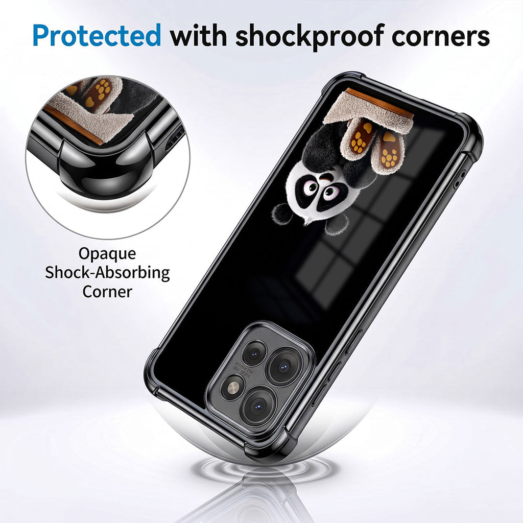 Motorola Edge 50 5G Cute Panda Black Airbags Printed Back Case