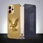 Oppo Reno 15 Pro Mini 5G Golden Eagle Gold Electroplated Glass Phone Back Case