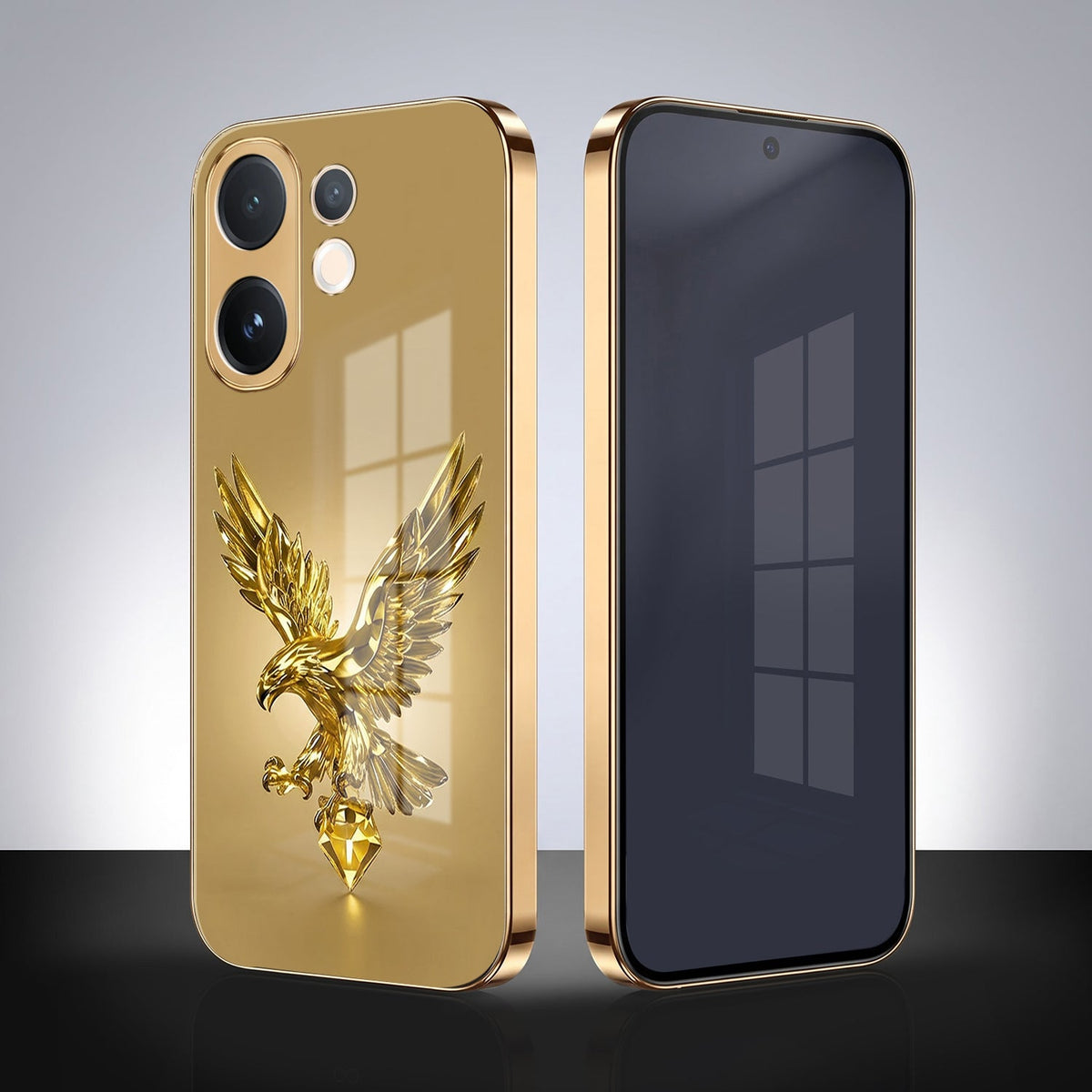 Vivo T4 Pro 5G Golden Eagle Gold Electroplated Glass Phone Back Case