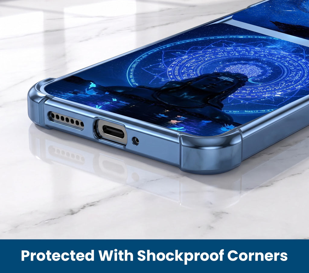 Motorola Edge 60 Pro 5G Adiyogi Dual-Tone Transparent Blue Airbags Case