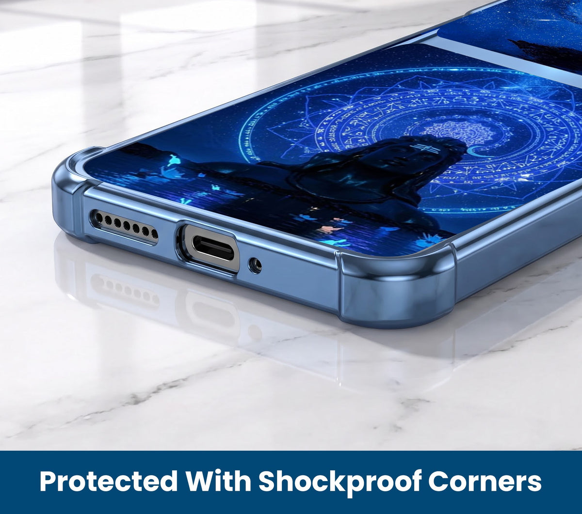 Motorola Edge 60 Pro 5G Adiyogi Dual-Tone Transparent Blue Airbags Case