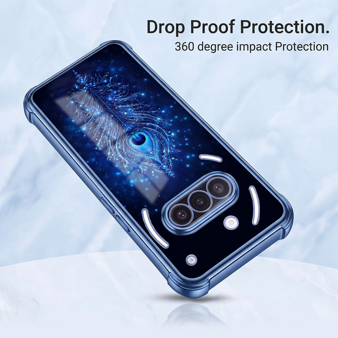Nothing Phone 3a 5G Premium Peacock Feather Blue Airbags Printed Back Case