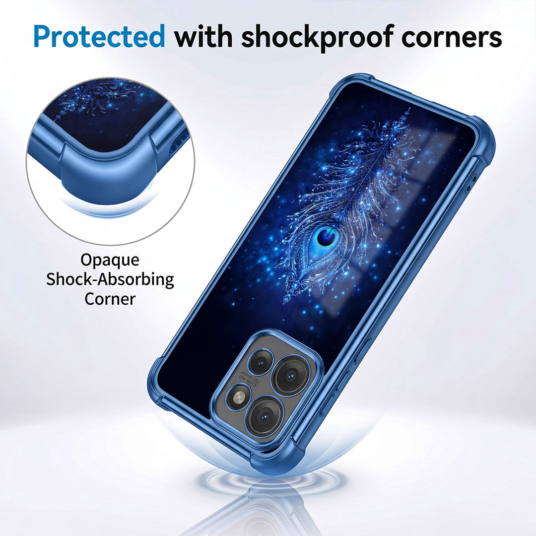 Motorola Edge 50 Neo 5G Premium Peacock Feather Blue Airbags Printed Back Case