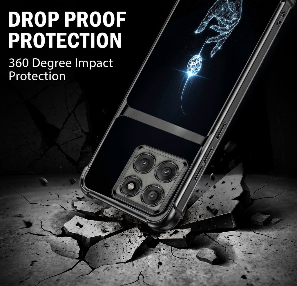Motorola Edge 60 Pro 5G Cosmic Energy Dual-Tone Transparent Black Airbags Case