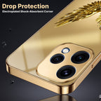 Oppo Reno 15 5G Golden Eagle Gold Electroplated Glass Phone Back Case