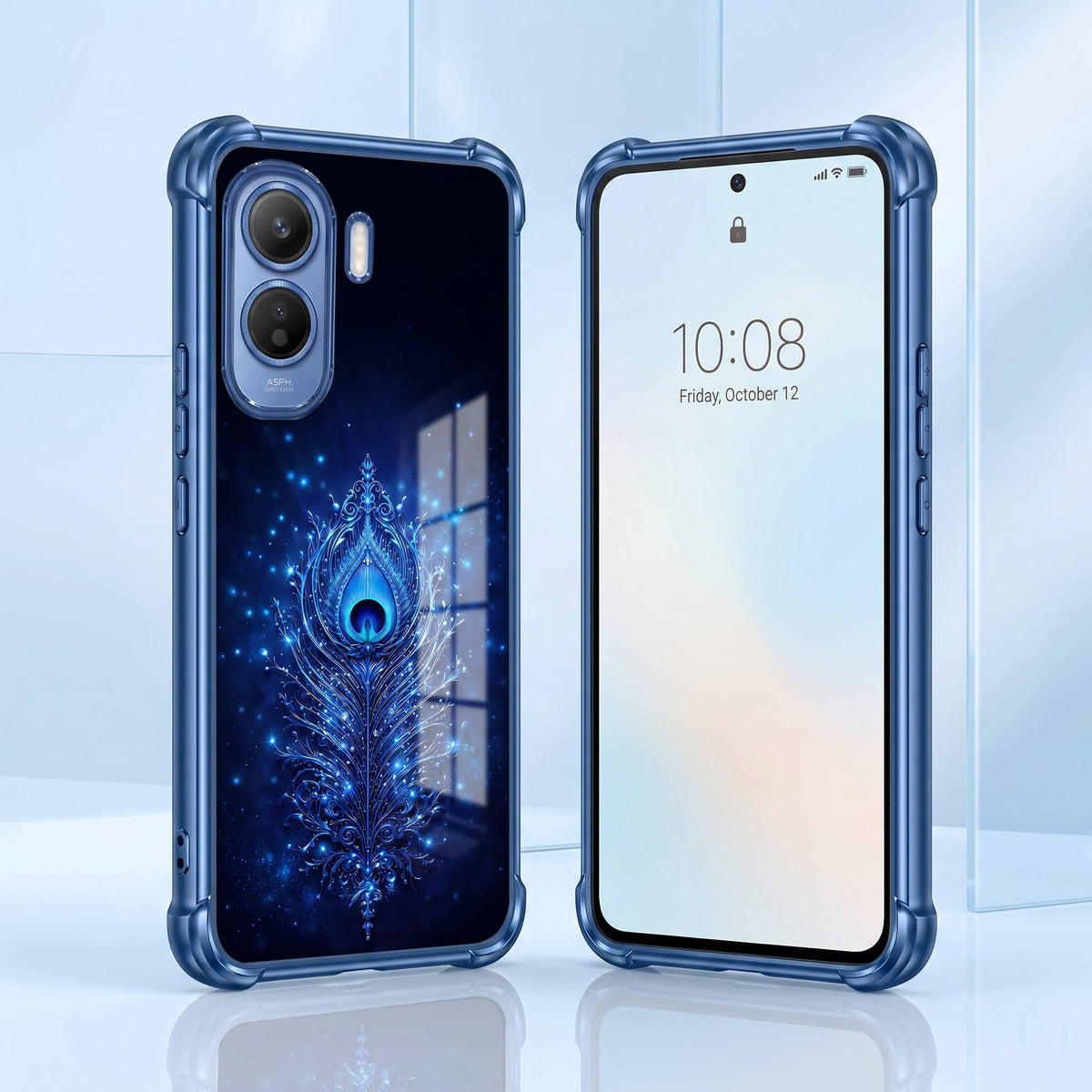 Vivo T5 Pro 5G Premium Peacock Feather Blue Airbags Printed Back Case