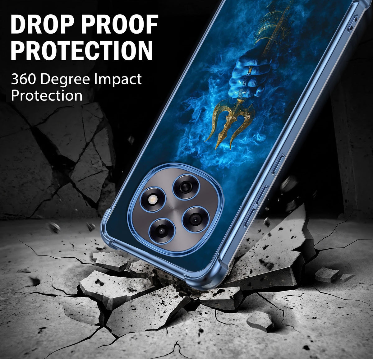 Oppo F31 Pro 5G Premium Shiv Trishul Blue Airbags Printed Back Case
