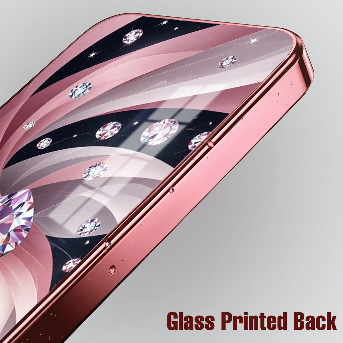 Samsung Galaxy A56 5G Diamond Glam Pink Electroplated Glass Phone Back Case