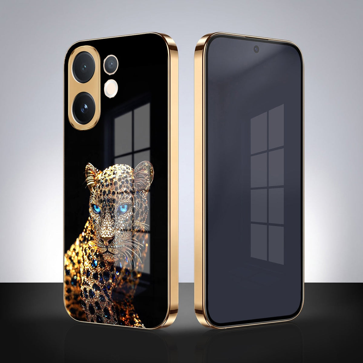 Vivo T4 Pro 5G Panther Gold Electroplated Glass Phone Back Case