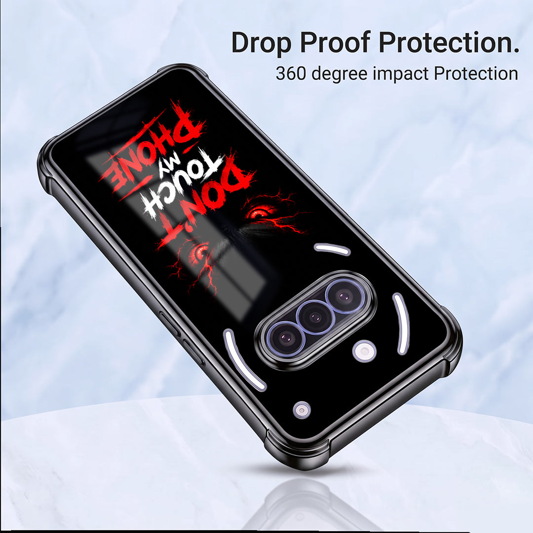 Nothing Phone 3a 5G Don't Touch My Phone Black Airbags Printed Back Case