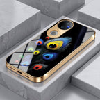 Vivo V50 5G Premium Peacock Feather Gold Electroplated Glass Phone Back Case