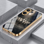Vivo V60e 5G Running Horses Gold Electroplated Glass Phone Back Case